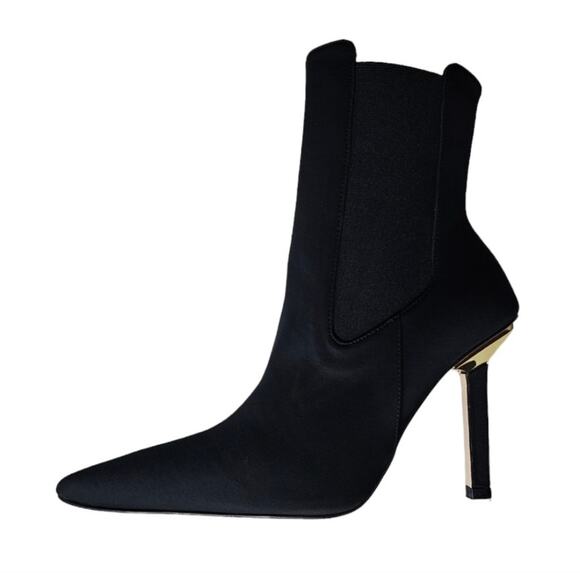 Good American Black Pointed Toe Kickstand Heel Neoprene Chelsea Boot 11.5 NEW - Picture 3 of 5